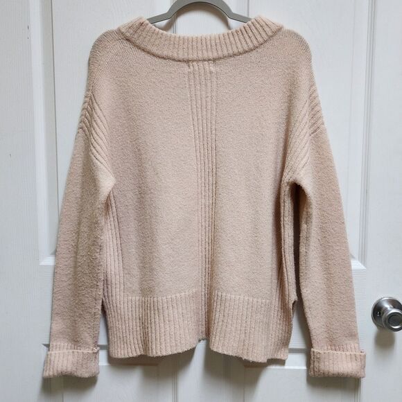 Shrinking Violet Sweater Womens L Pink Alpaca Blend Long Sleeve Crew Soft Boho - Picture 2 of 13